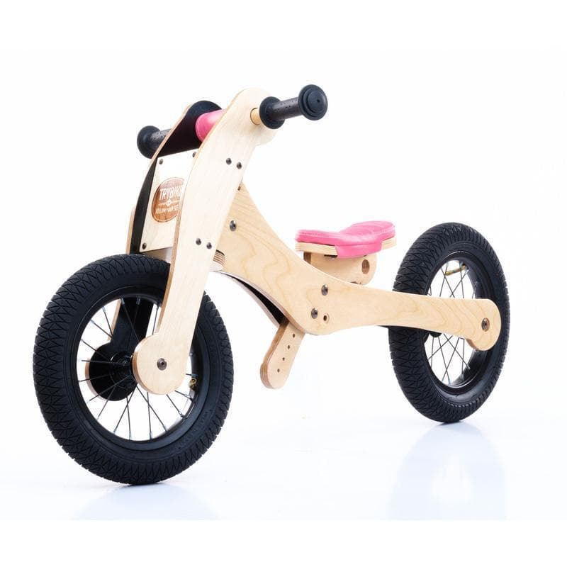 4 in 1 Wooden Bike - Pink - Saddle Seat Cover & Chin Protector - Image 4