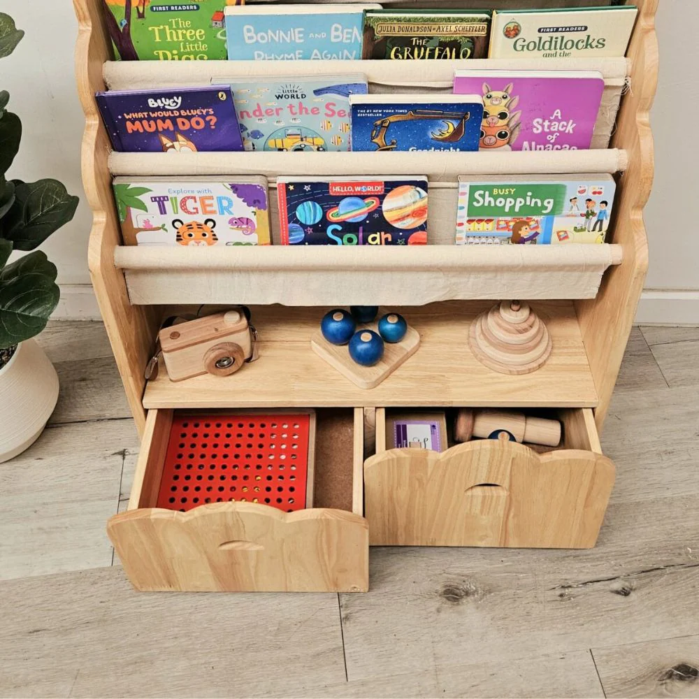 4 Tier Bookshelf & Drawers - - Image 2