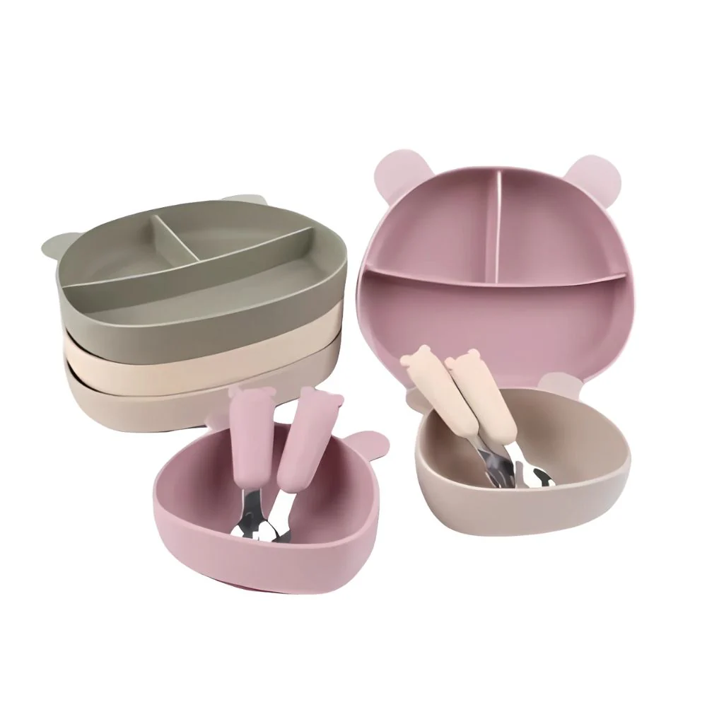 Bear Shaped Dinner Set Storm Grey - Image 2