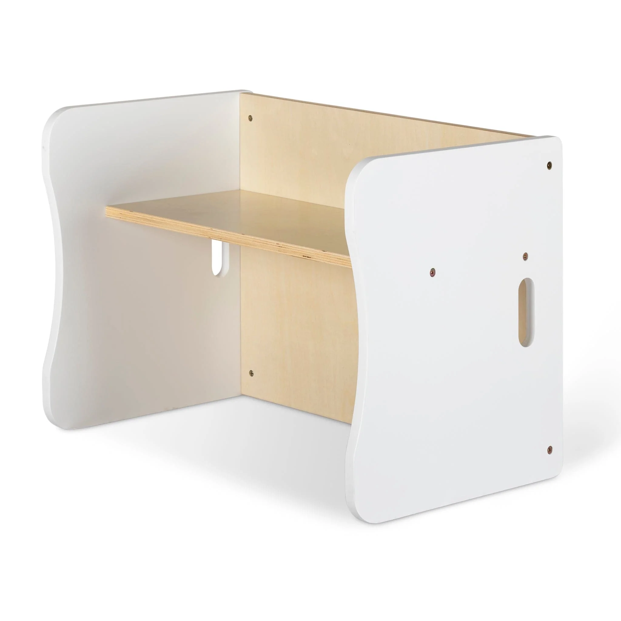 Cube Weaning Table - White and Varnish - Image 2