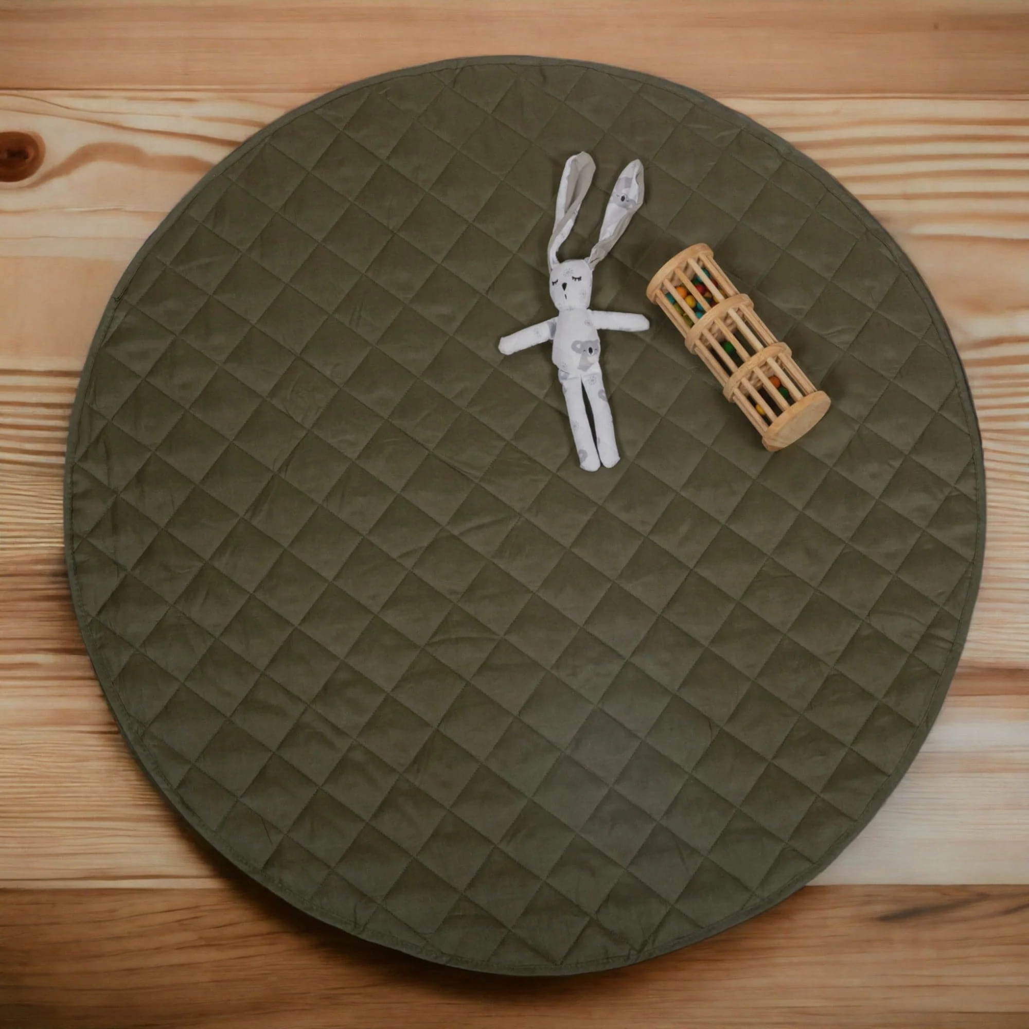 Quilted Play Mat - Olive - Image 2