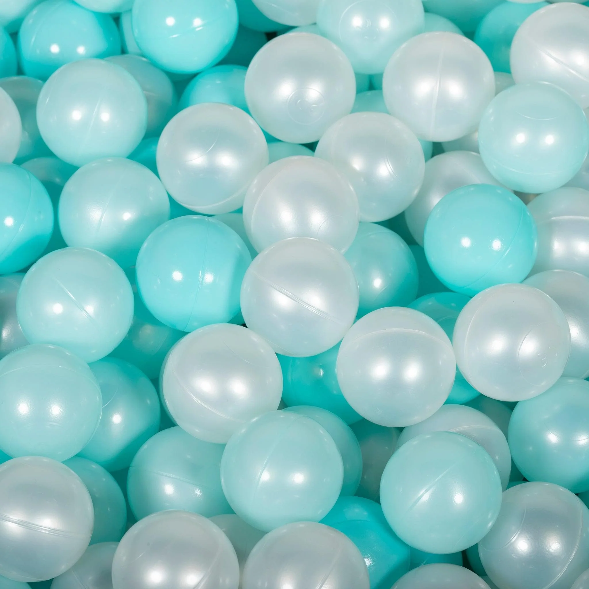 Grey Ball Pit for Children - Teal / White Balls - Image 2