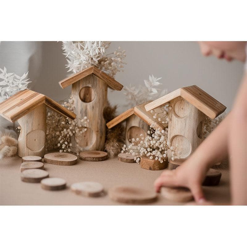 Light Tree Log Houses - Set of 4 - Image 3