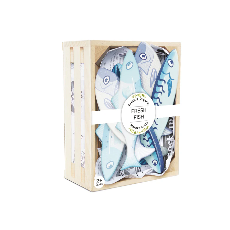 Market Fish Wooden Play Food Crate - 7 Piece - Image 2