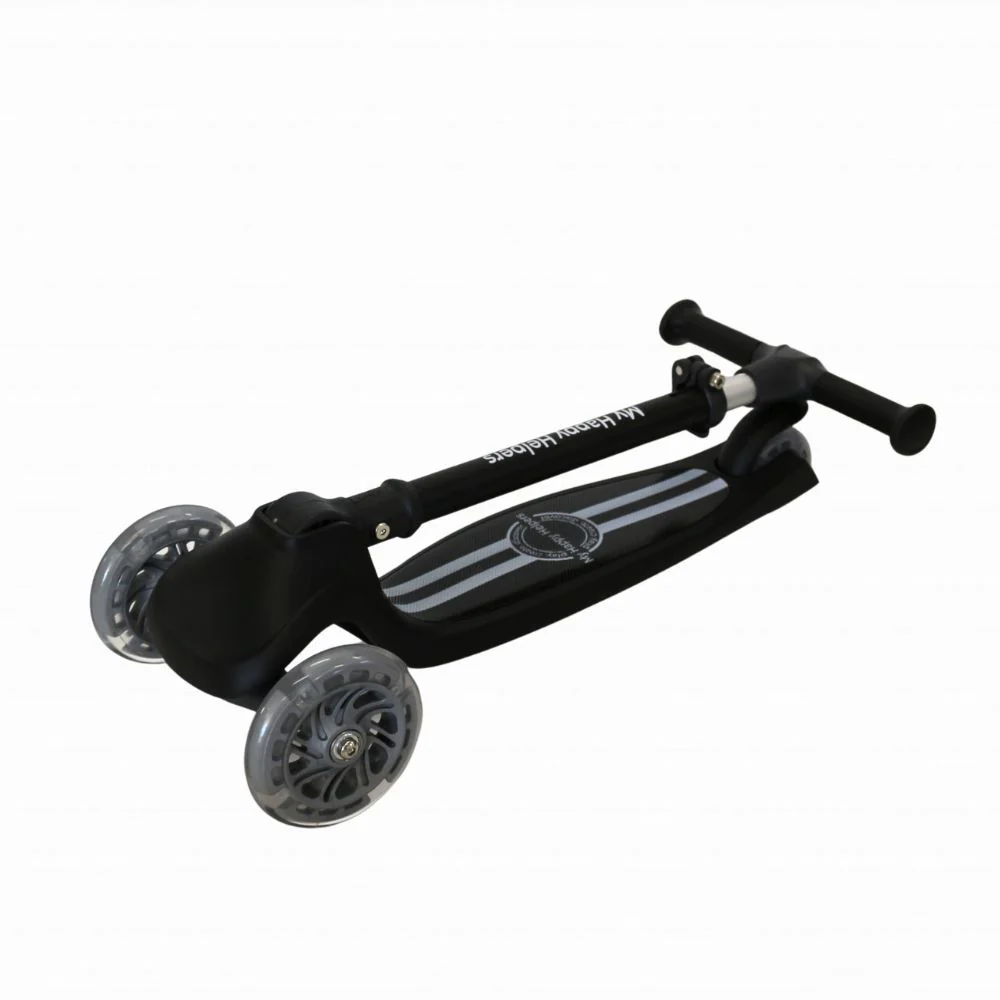 MHH 3 Wheel Folding Scooter - Jet Black - Image 5