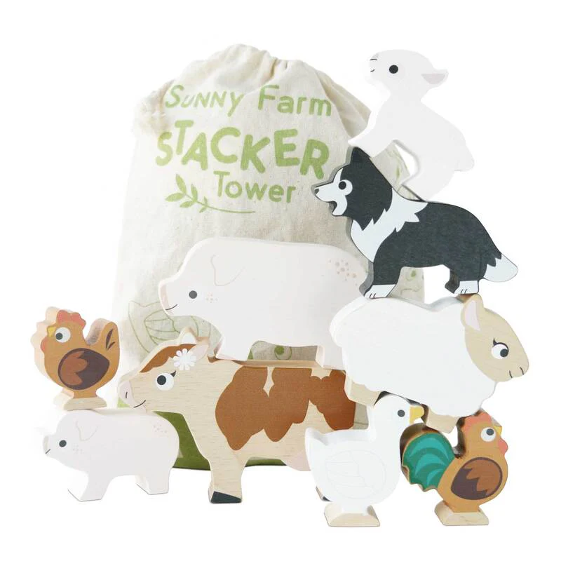 Petilou Farm Stacking Animals & Bag - Image 5