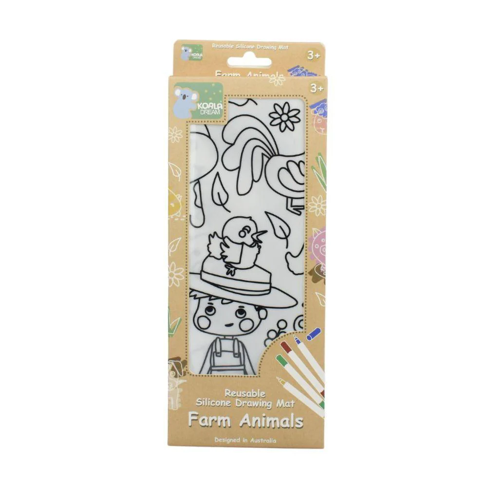 Reusable Silicone Drawing Mat-Farm Animals - Image 2