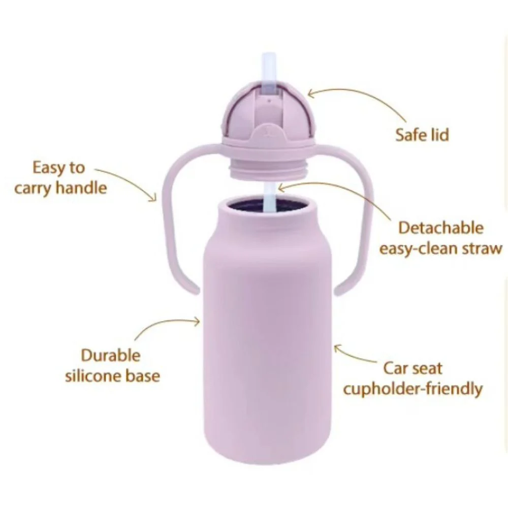 Silicone Water Bottle Mauve - Image 4