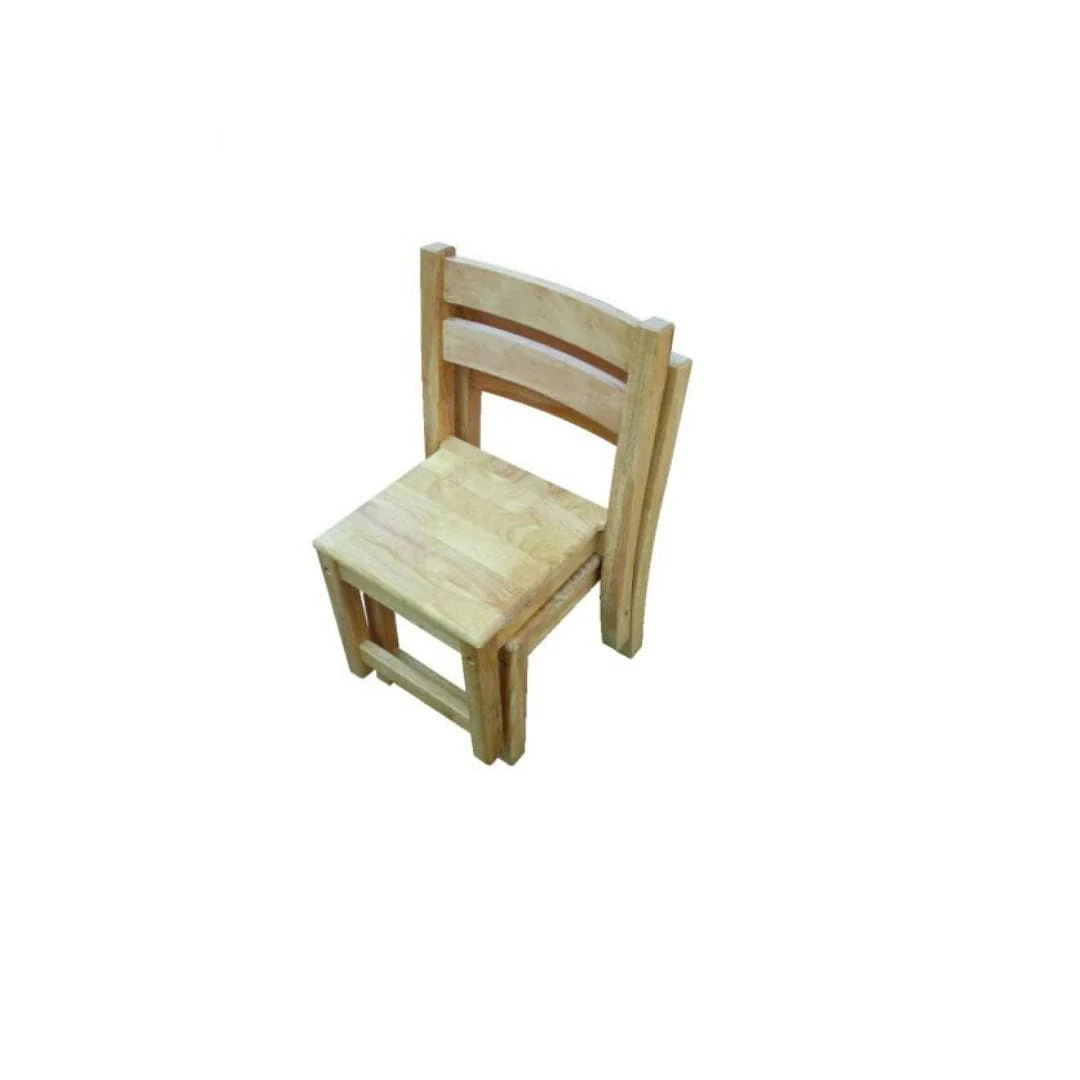 Solid Timber Table with 2 Stacking Chairs - Image 3