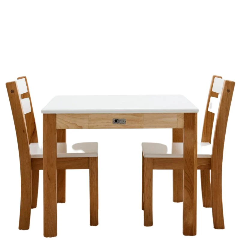 White Top Timber Table with 2 Matching Chairs - Image 2