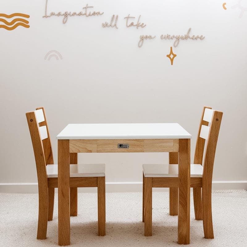 White Top Timber Table with 2 Matching Chairs - Image 4