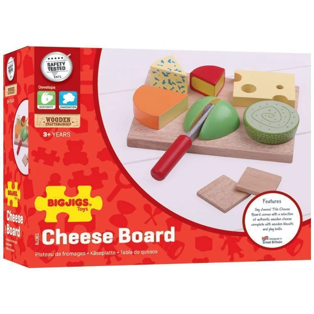 Bigjigs Wooden Cheese Board Food Set - Image 4